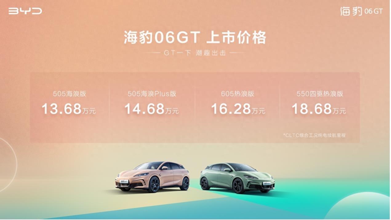 年轻人的第一台GT，比亚迪海豹06GT上市13.68万元起售